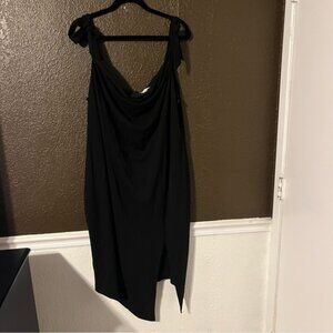 Black Monif C Should Tie Dress with Slit & Zipper on Back, Size 3